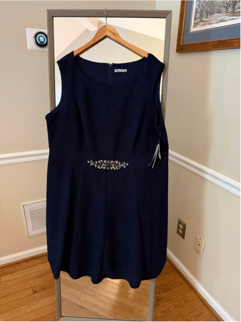 Women's Eliza J Navy Mini Dress, Size 22W